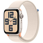 Apple Watch SE GPS + Cellular (2023) Starlight Aluminium Sport Loop Band Starlight 44 mm