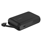 Batería externa Belkin 10K de 20 W con cable USB-C integrado (negro).