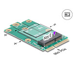 Adaptador de ranura Mini PCIe macho a M.2 llave E DeLock
